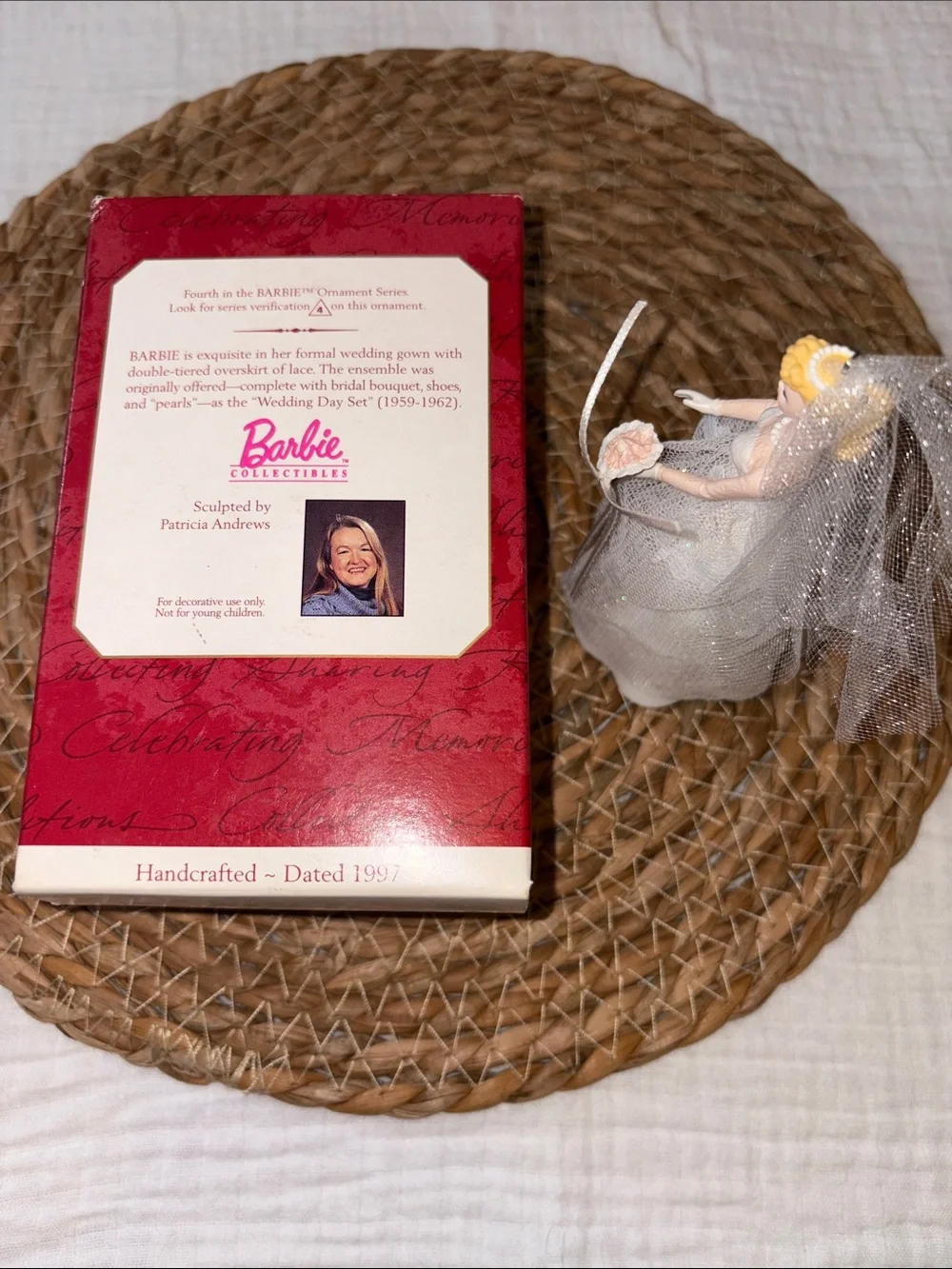 Hallmark Wedding Day Barbie Ornament in White Collector’s Series